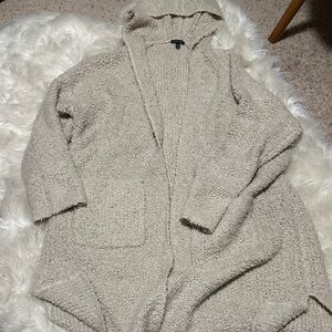 Eileen Fisher Cream Hooded Cardigan L/XL
